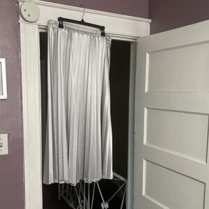 Elegant Silver Pleated Skirt